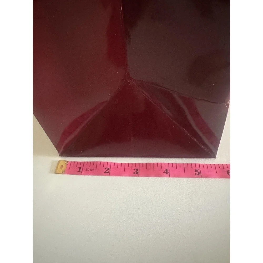 Gucci Store Shopping Gift Bag Burgundy Glossy Paper‎ Large White Ribbon Handles